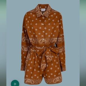 Madame Pauline Vintage Tobacco Bandana Romper One Size